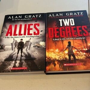 Alan Gratz books.  Set of 2.  Allies and Two Degrees.  Scholastic.